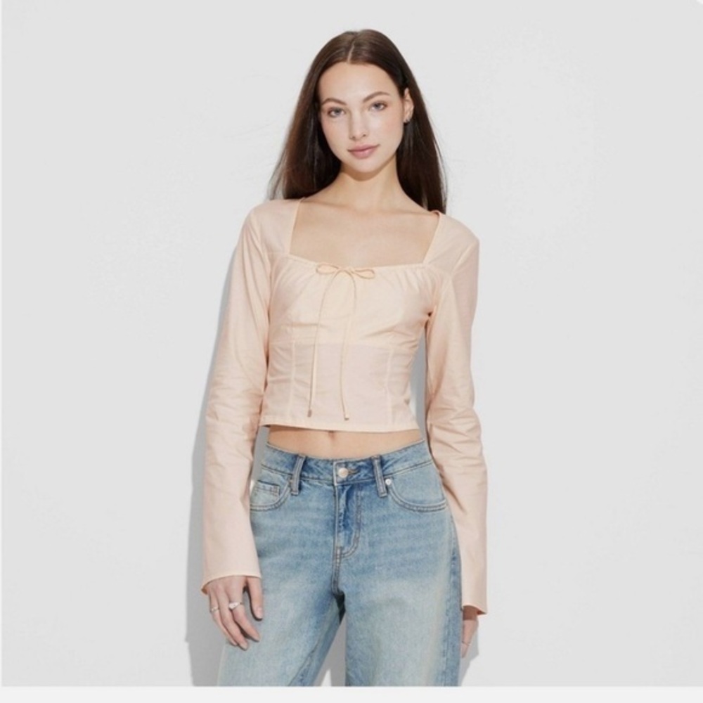 NWT Wild Fable Peach Long Sleeve Top
